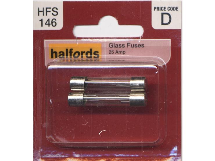 Halfords Glass Fuses 25 Amp (HFS146)