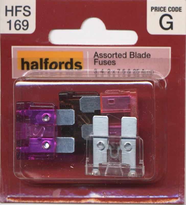 Halfords Assorted Blade Fuses 3, 4, 7.5, 25 Amp (Hfs169)