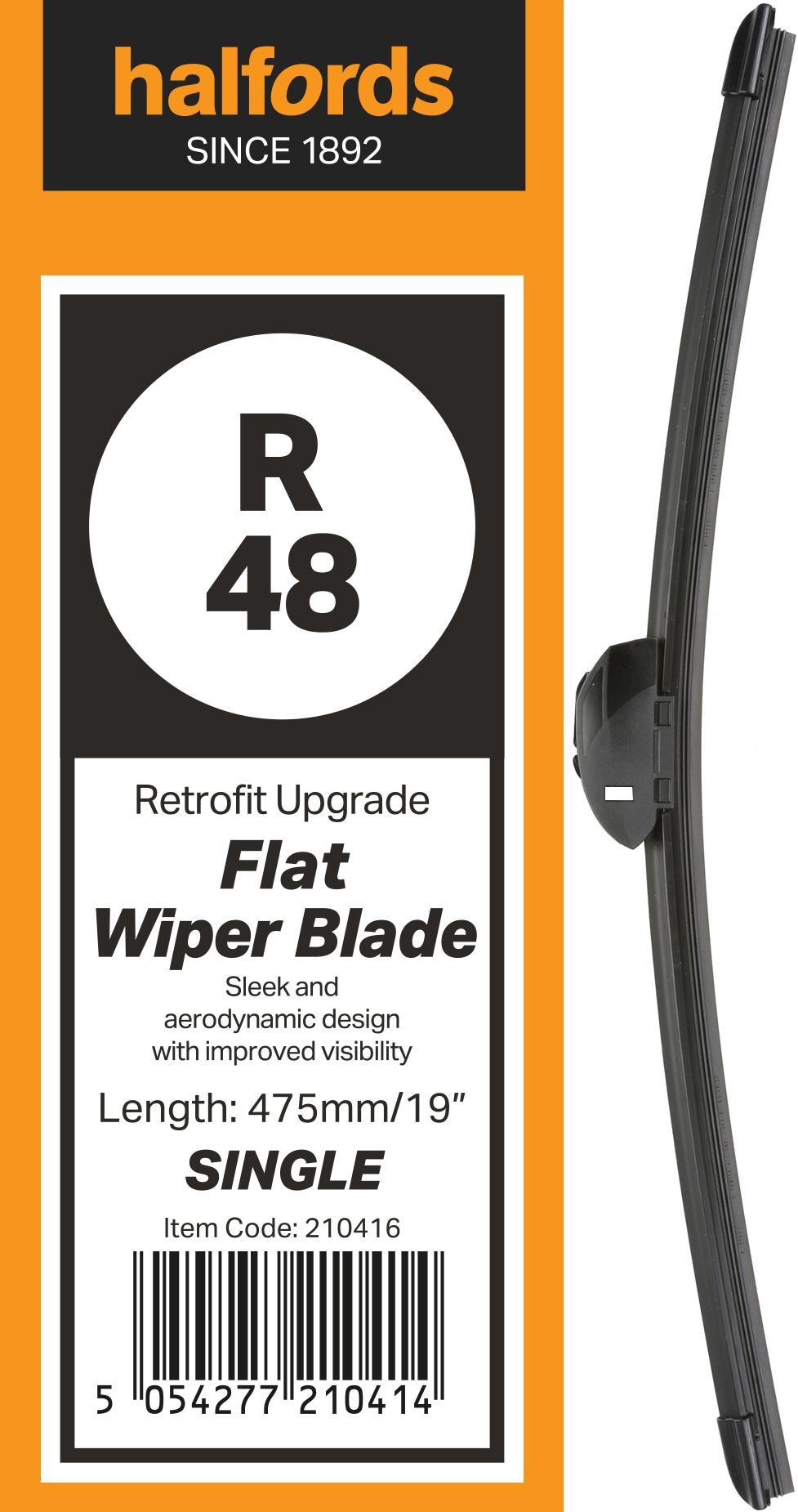 Halfords R48 Wiper Blade - Flat Upgrade - Single