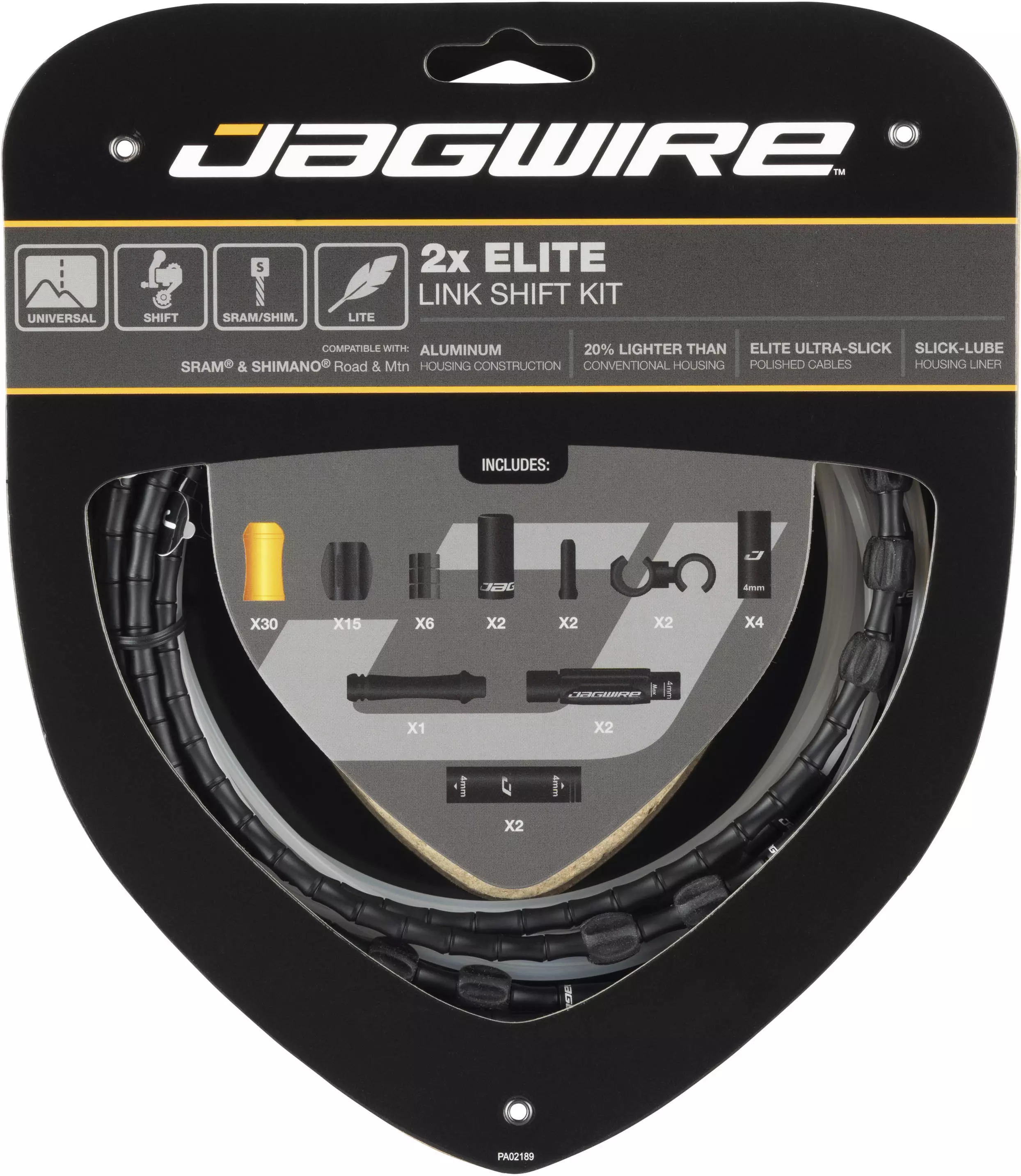 Jagwire 2X Elite Link Shift Kit Adult Unisex Shifters and Cables%カンマ%  Silver%カンマ% One Size 141［並行輸入］ :B085NBPZ4W:イーストリバー - 通販 - Yahoo!ショッピング -  スポーツ