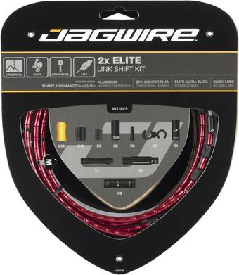 Jagwire 2x Elite Link Shift Cable Kit, Red