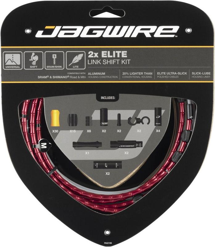 Halfords Jagwire 2x Elite Link Shift Cable Kit, Red | Extra 8% off for BC Members