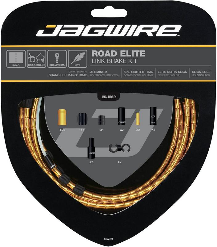 Halfords Jagwire Road Elite Link Brake Cable Kit, Gold | Extra 8% off for BC Members