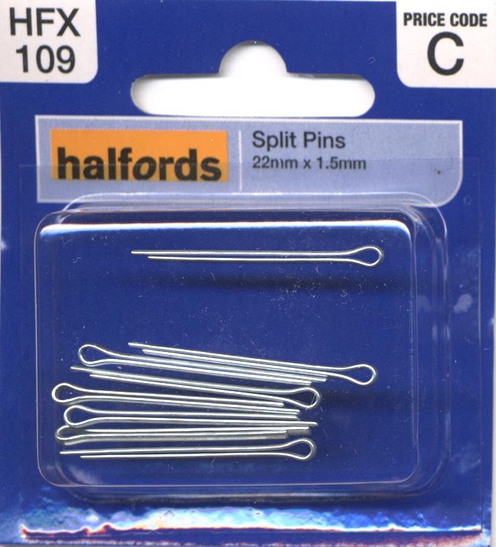 Halfords Split Pins 22 X 1.5Mm