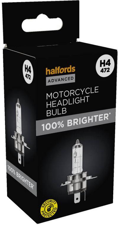 Halfords Advanced +100% H4 472 Motorcycle Headlight Bulb Halfords Advanced +100% H4 472 Motorcycle Headlight Bulb