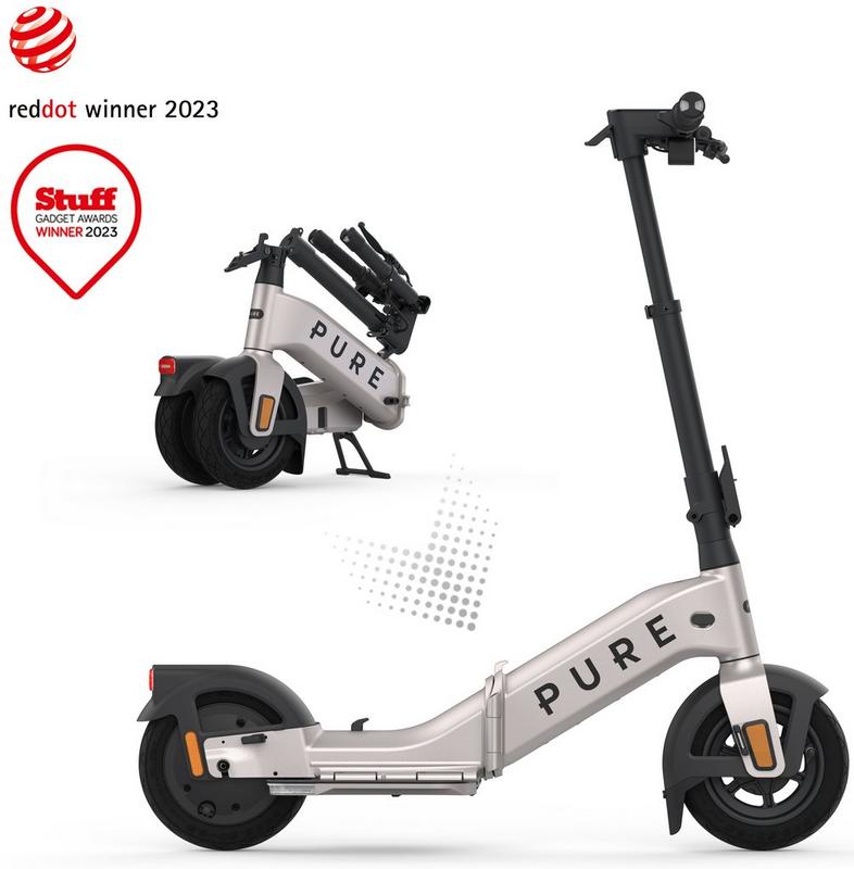 Halfords Pure Electric Pure Advance Flex Platinum Silver Electric Scooter | Extra 8% off for BC Members