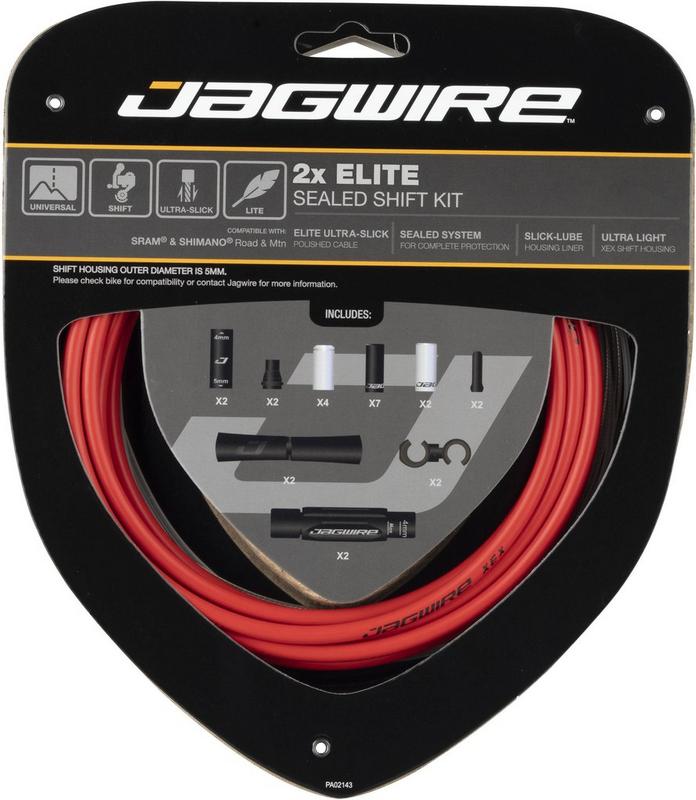 Halfords Jagwire 2X Elite Sealed Shift Kit, Red | Extra 8% off for BC Members