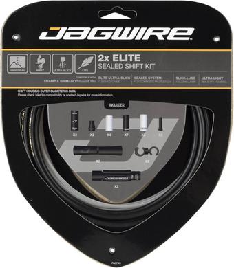 Jagwire 2x Elite Sealed Shift Kit, Stealth Black