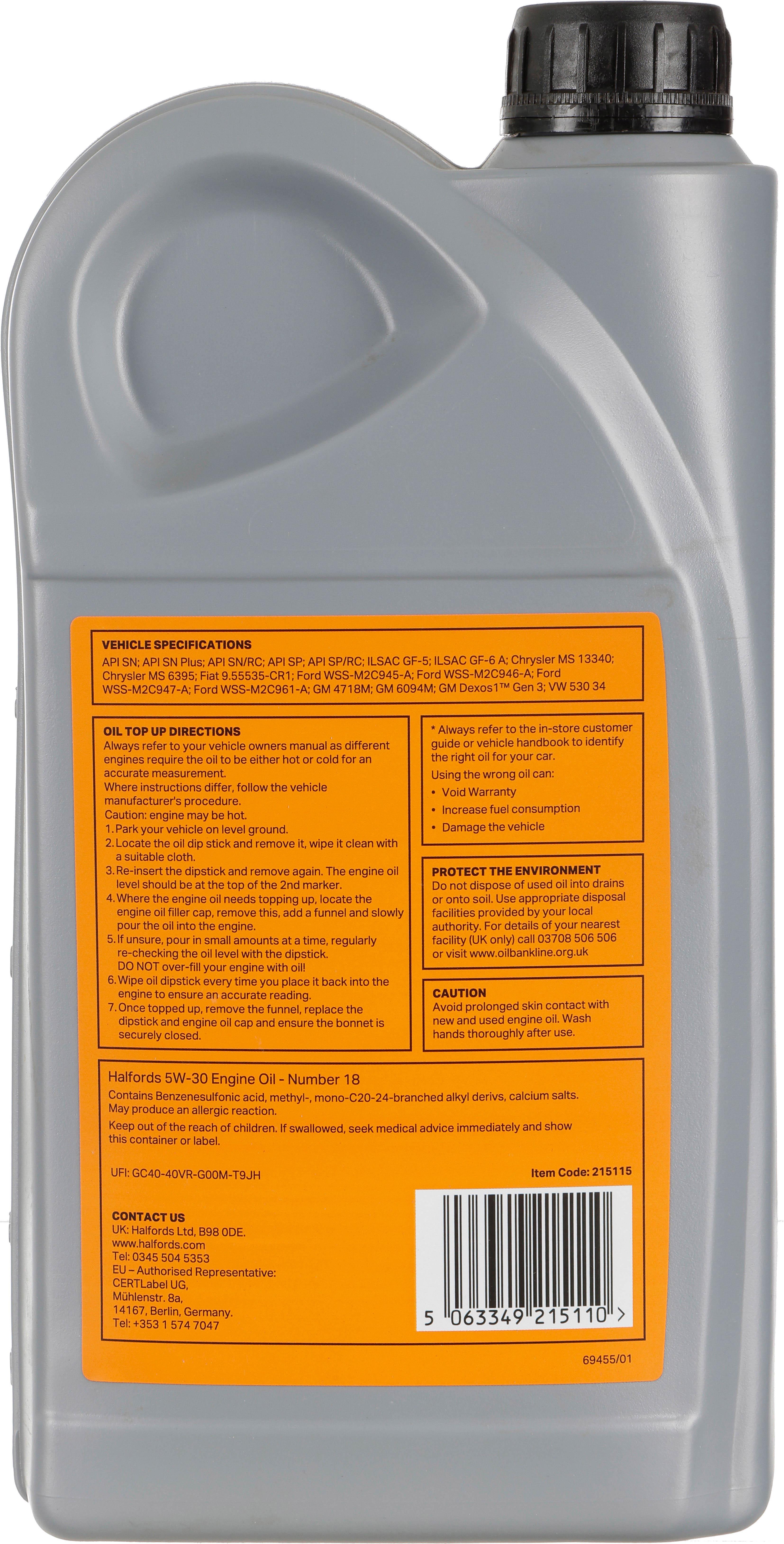 Halfords 5W30 N18 2L