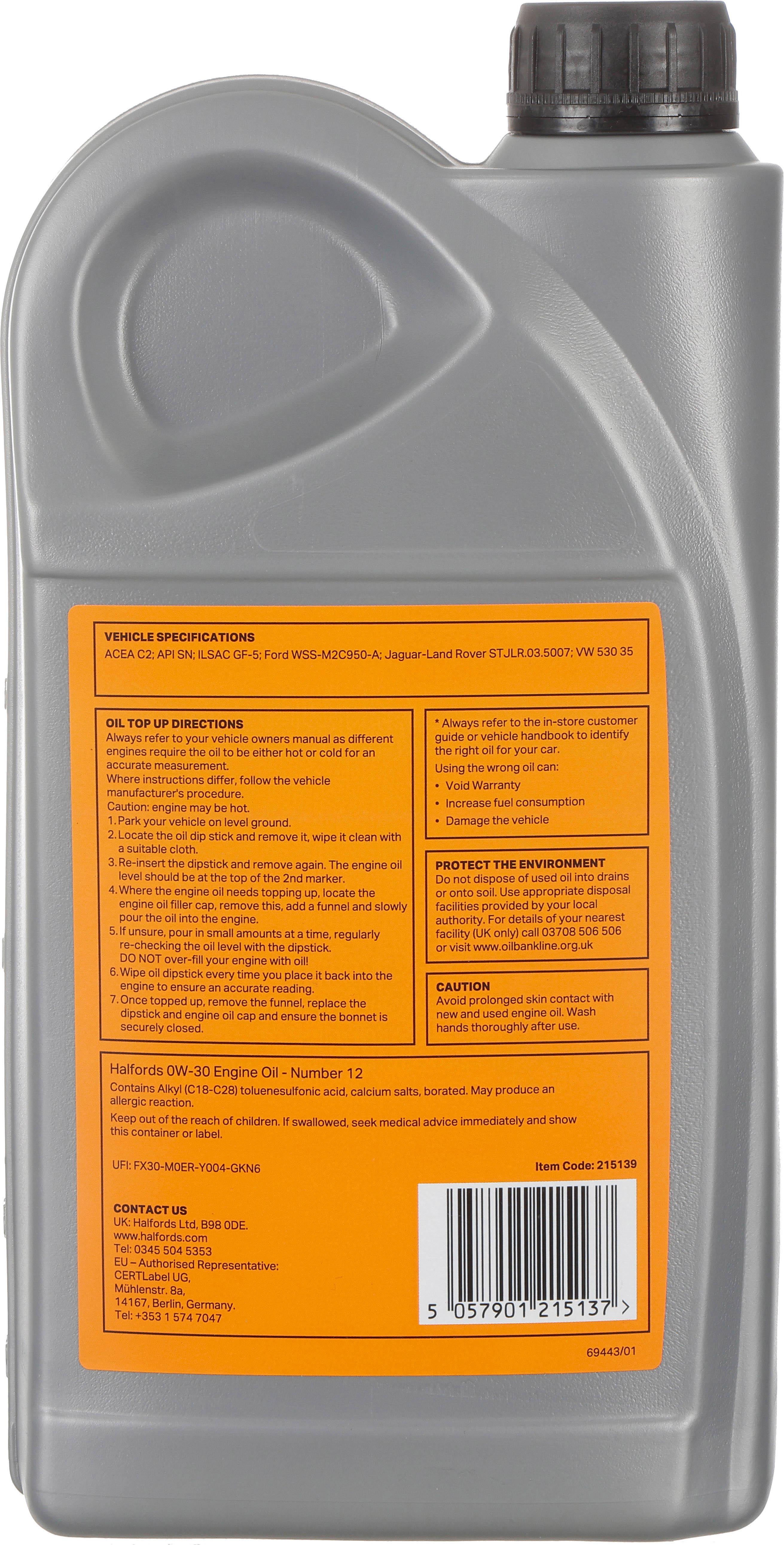 Halfords 0W30 N12 2L