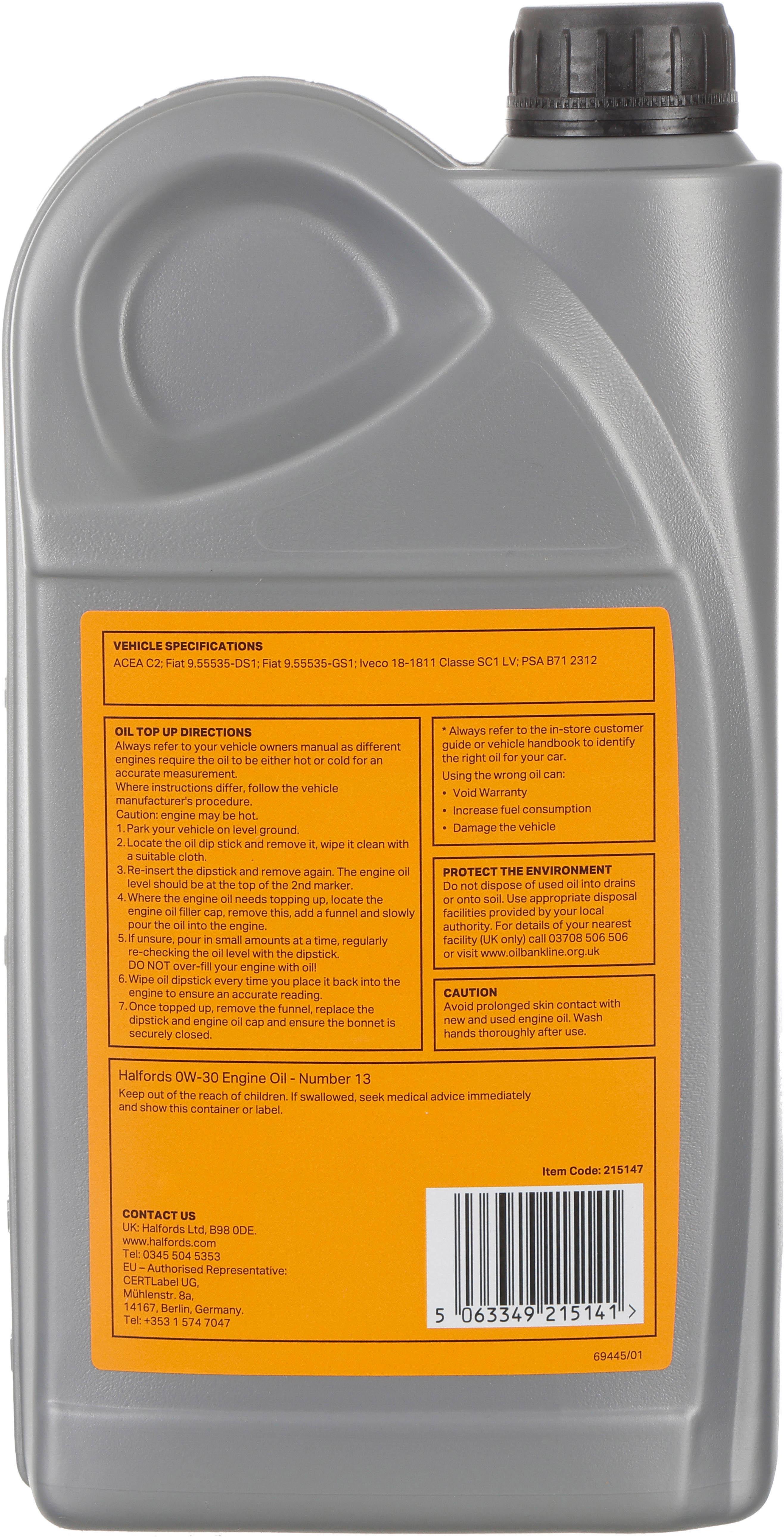 Halfords 0W30 N13 2L