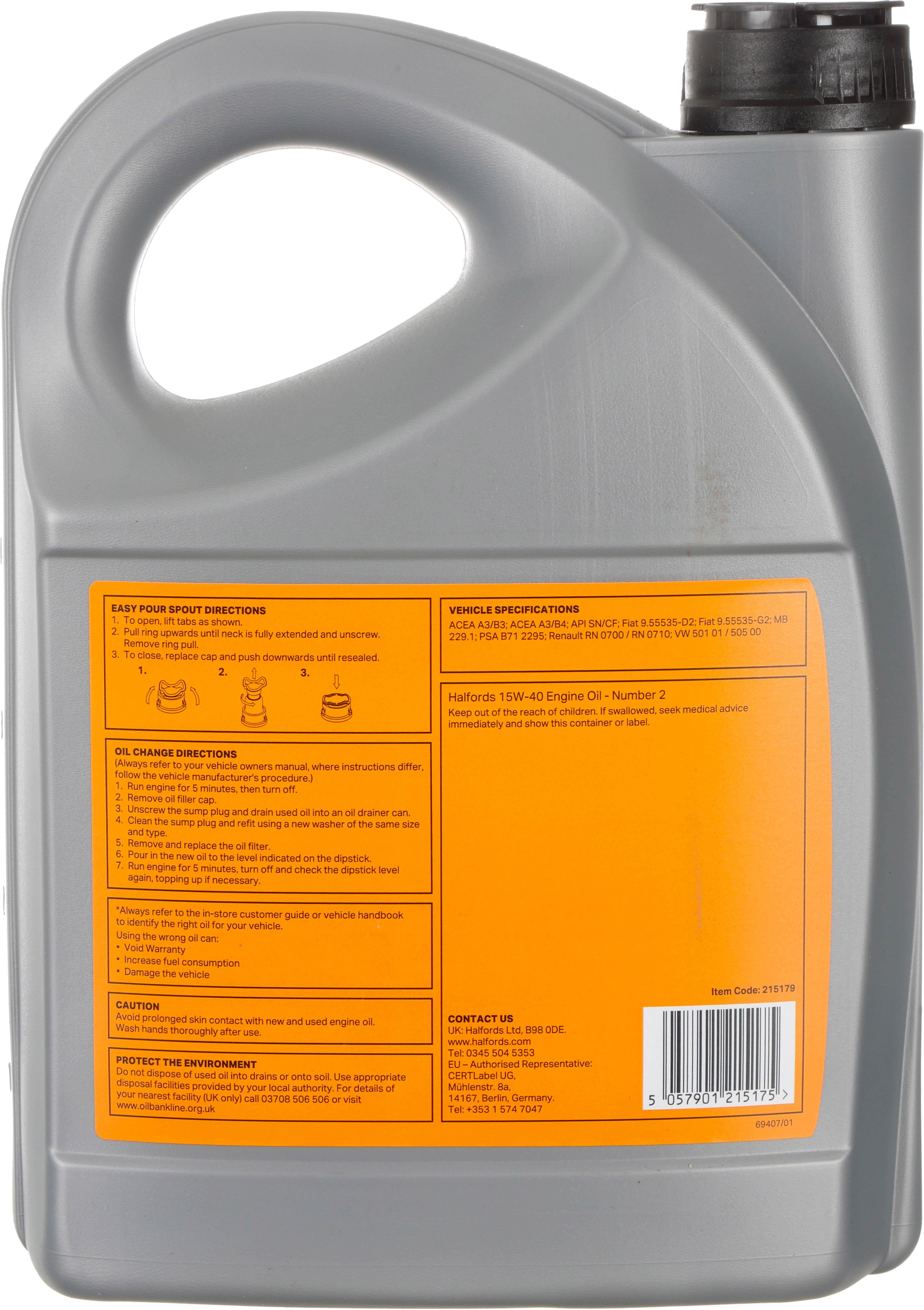 Halfords 15W40 N2 5L