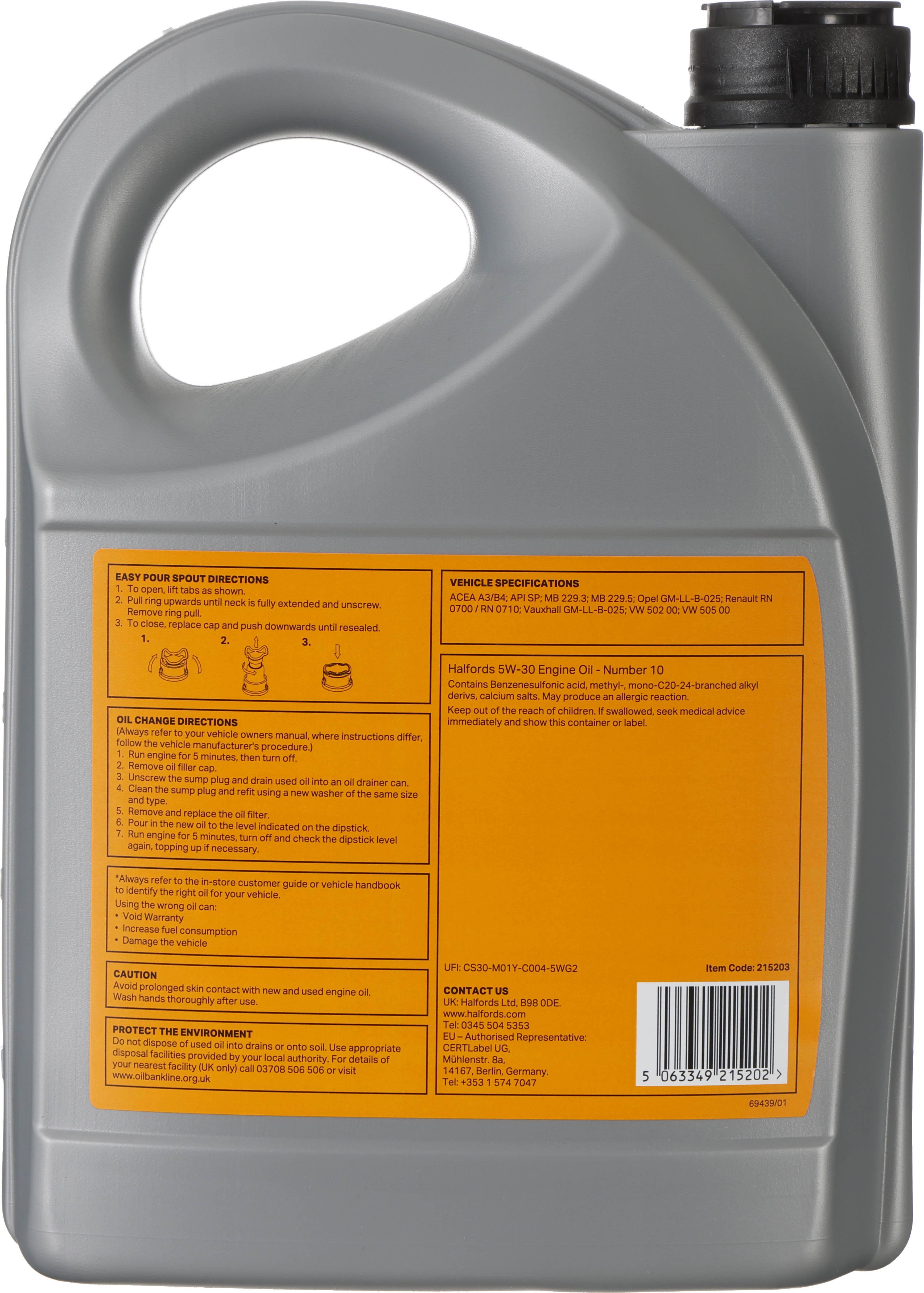 Halfords 5W30 N10 5L