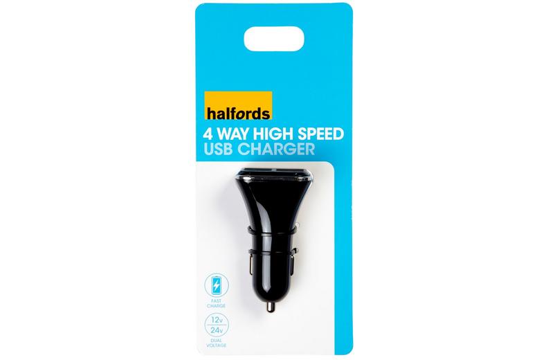 Halfords Quad USB Car Charger. Halfords Quad USB Car Charger.