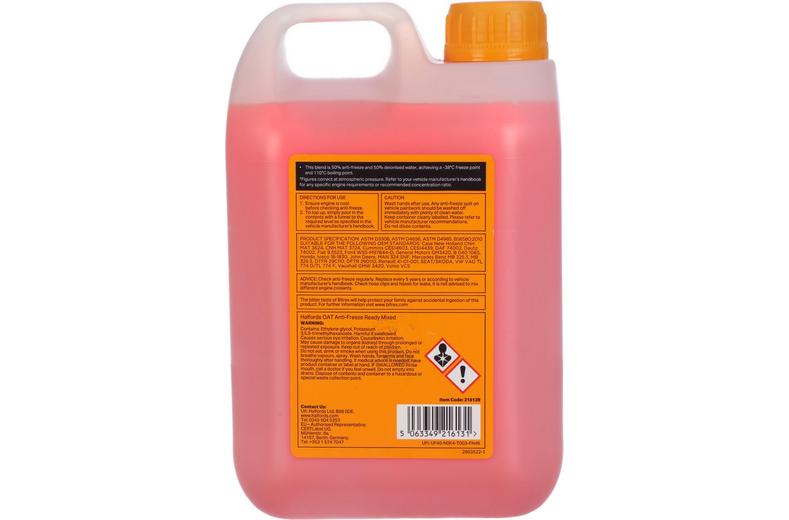 Halfords OAT Ready Mixed Antifreeze & Coolant 2L Halfords OAT Ready Mixed Antifreeze & Coolant 2L
