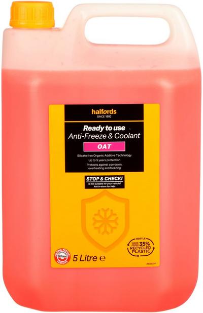 Halfords OAT Ready Mixed Antifreeze & Coolant 5L Halfords OAT Ready Mixed Antifreeze & Coolant 5L