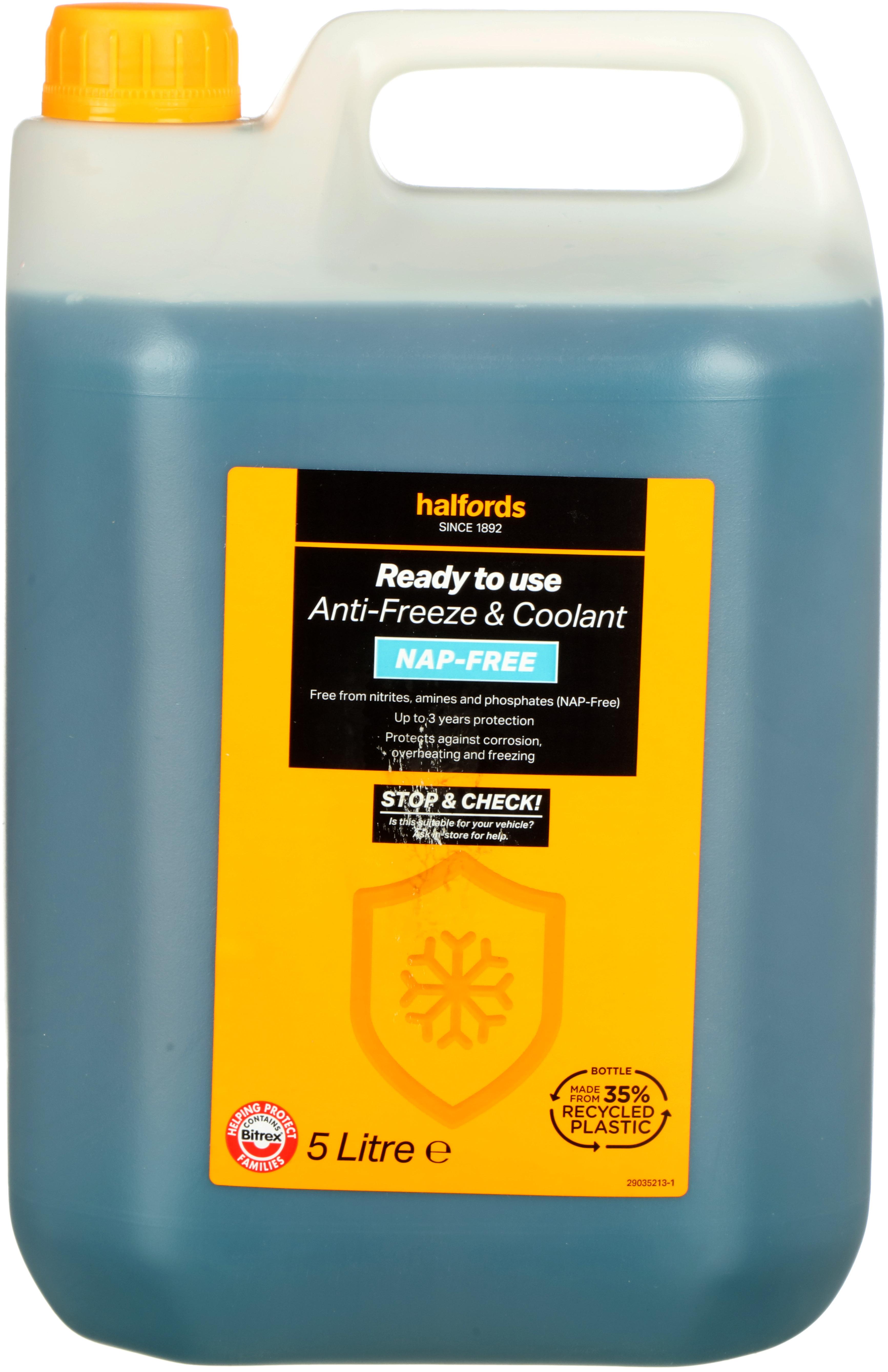 Halfords NAP-Free Hybrid Antifreeze & Coolant Ready Mixed 5L