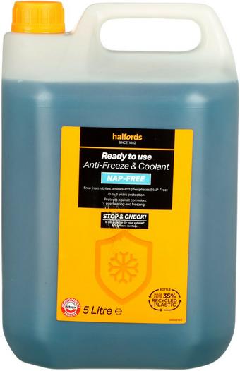 Halfords NAP-Free Hybrid Antifreeze & Coolant Ready Mixed 5L