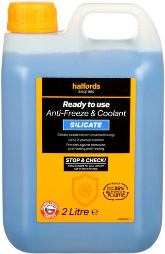 Halfords Silicate Ready Mixed Antifreeze & Coolant 2L