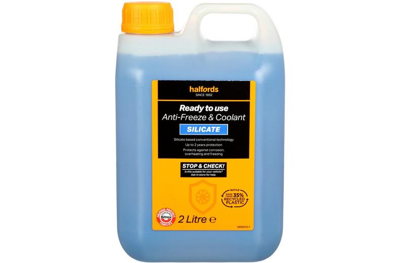 Halfords Silicate Ready Mixed Antifreeze & Coolant 2L Halfords Silicate Ready Mixed Antifreeze & Coolant 2L