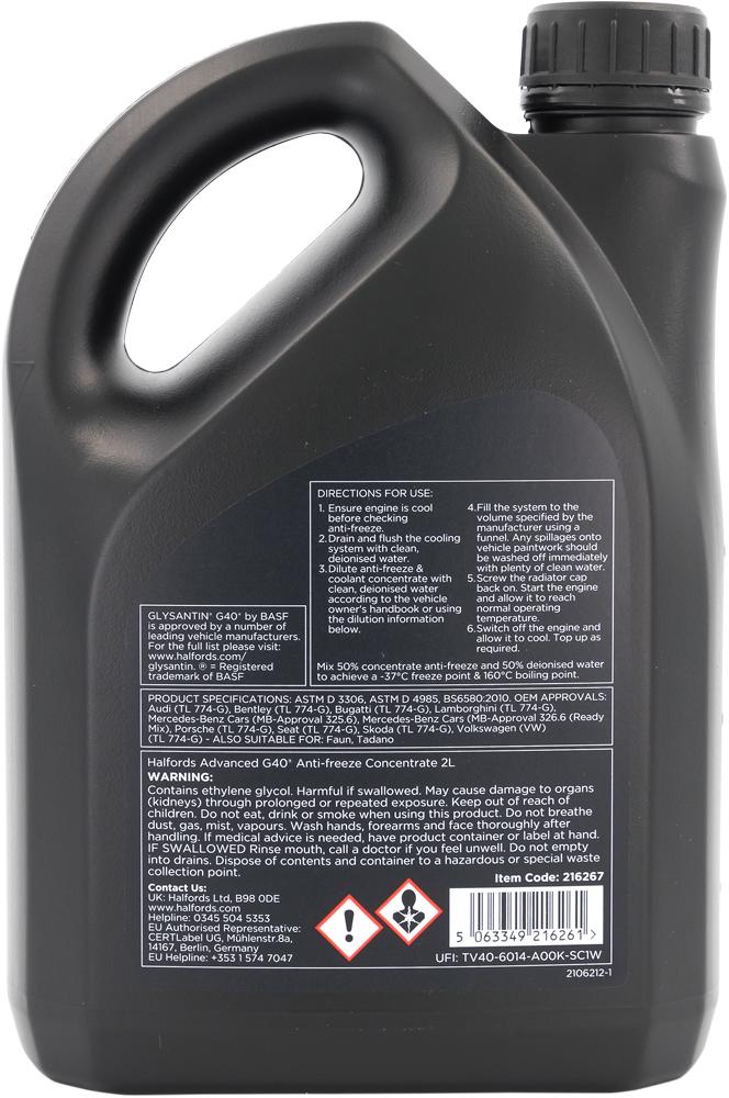 Halfords Advanced G40 Antifreeze & Coolant Concentrate 2L