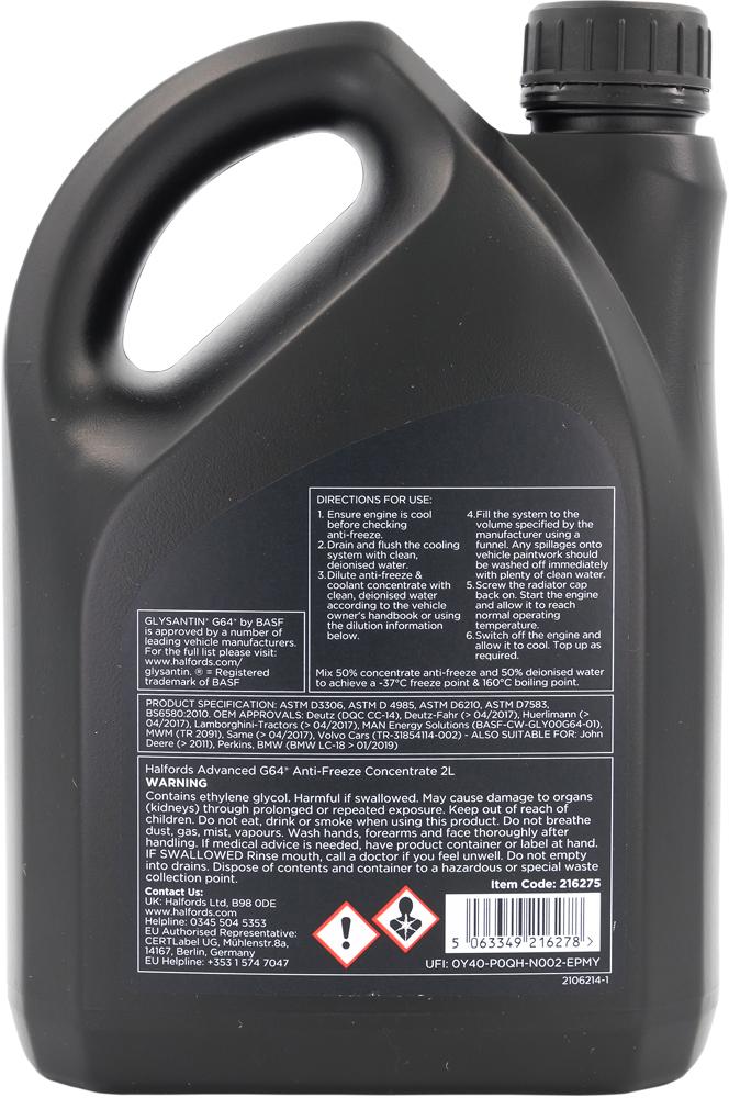 Halfords Advanced G64 Antifreeze & Coolant Concentrate 2L