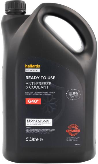 Halfords Advanced G40 Antifreeze & Coolant Ready Mixed 5L