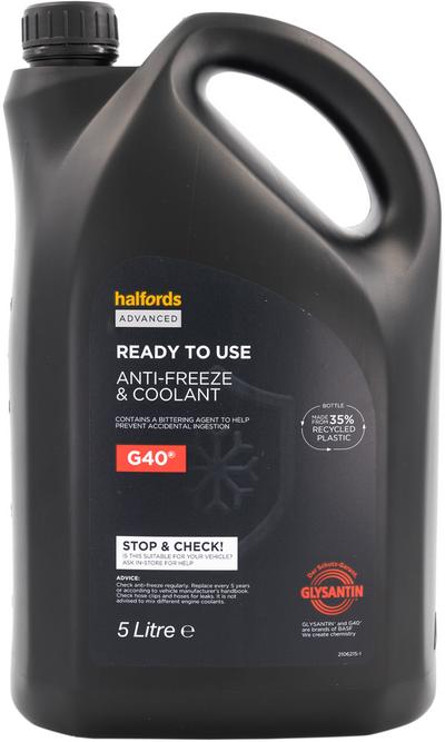 Halfords Advanced G40 Antifreeze & Coolant Ready Mixed 5L Halfords Advanced G40 Antifreeze & Coolant Ready Mixed 5L