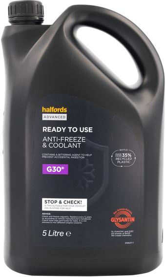 Halfords Advanced G30 Antifreeze & Coolant Ready Mixed 5L