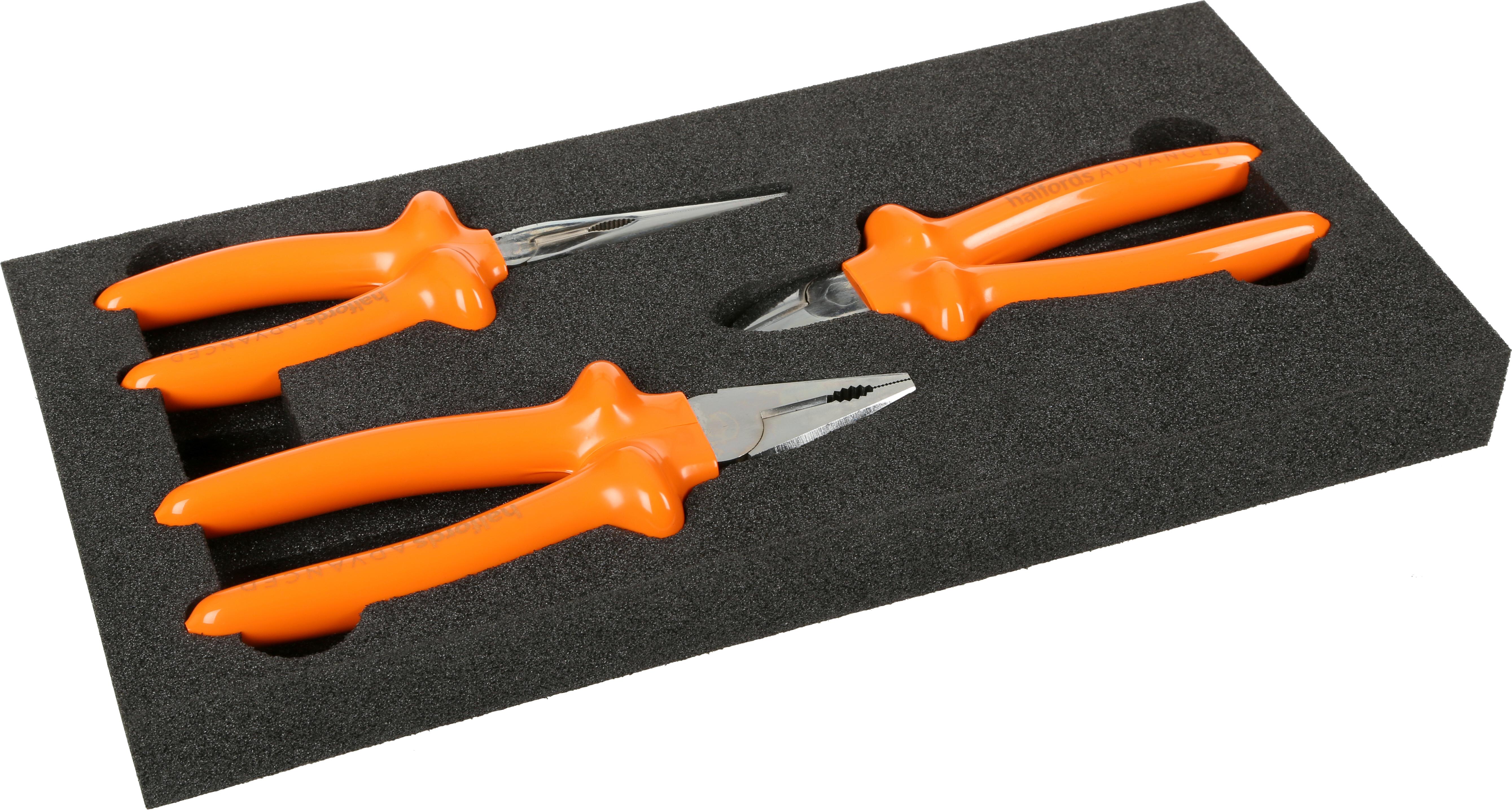 Halfords Advanced EV 1000V Insulated 3 Piece Plier Set