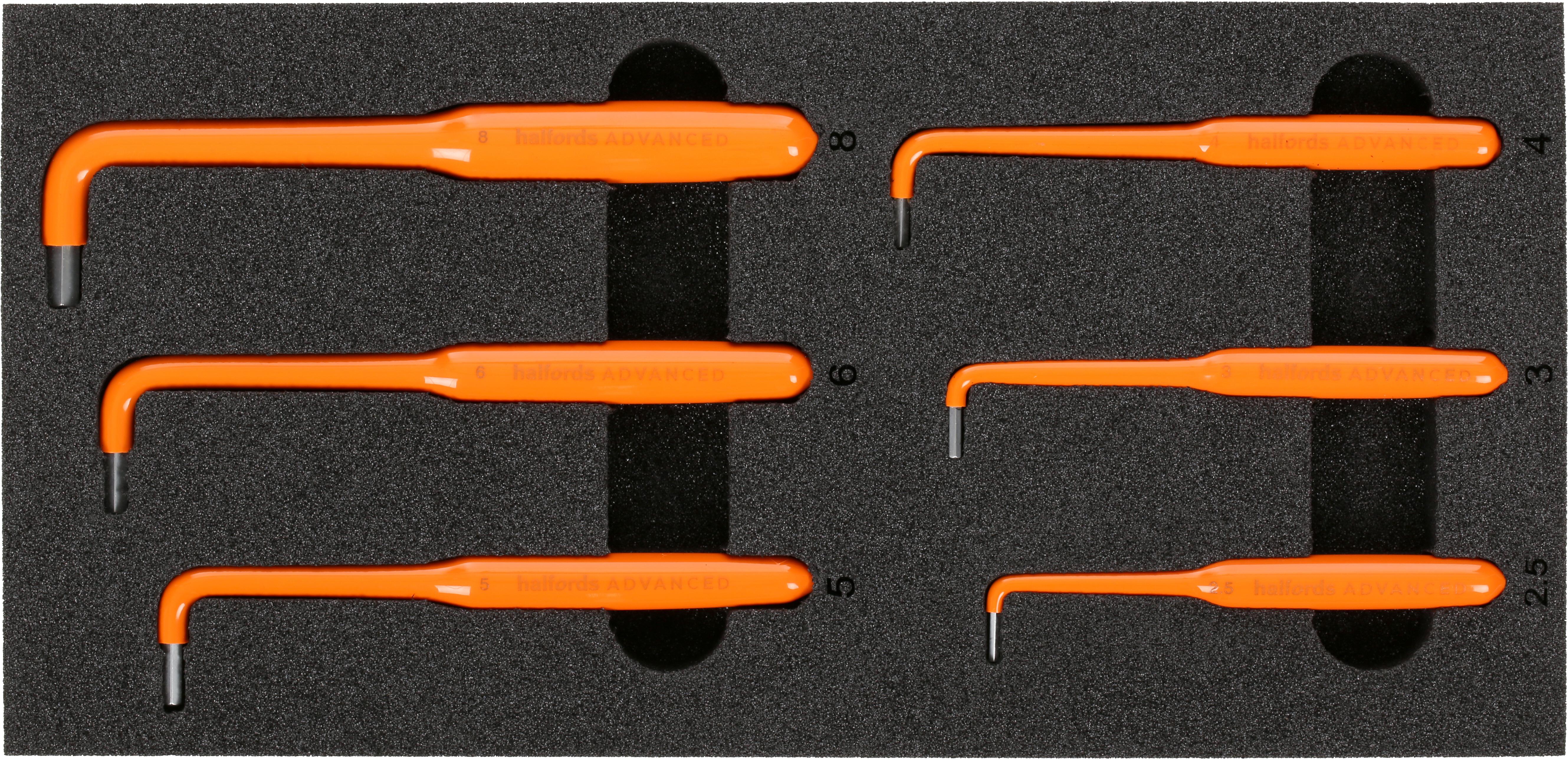 Halfords Advanced EV 1000V Insulated 6 Piece Hex Key Set 2.5-8mm