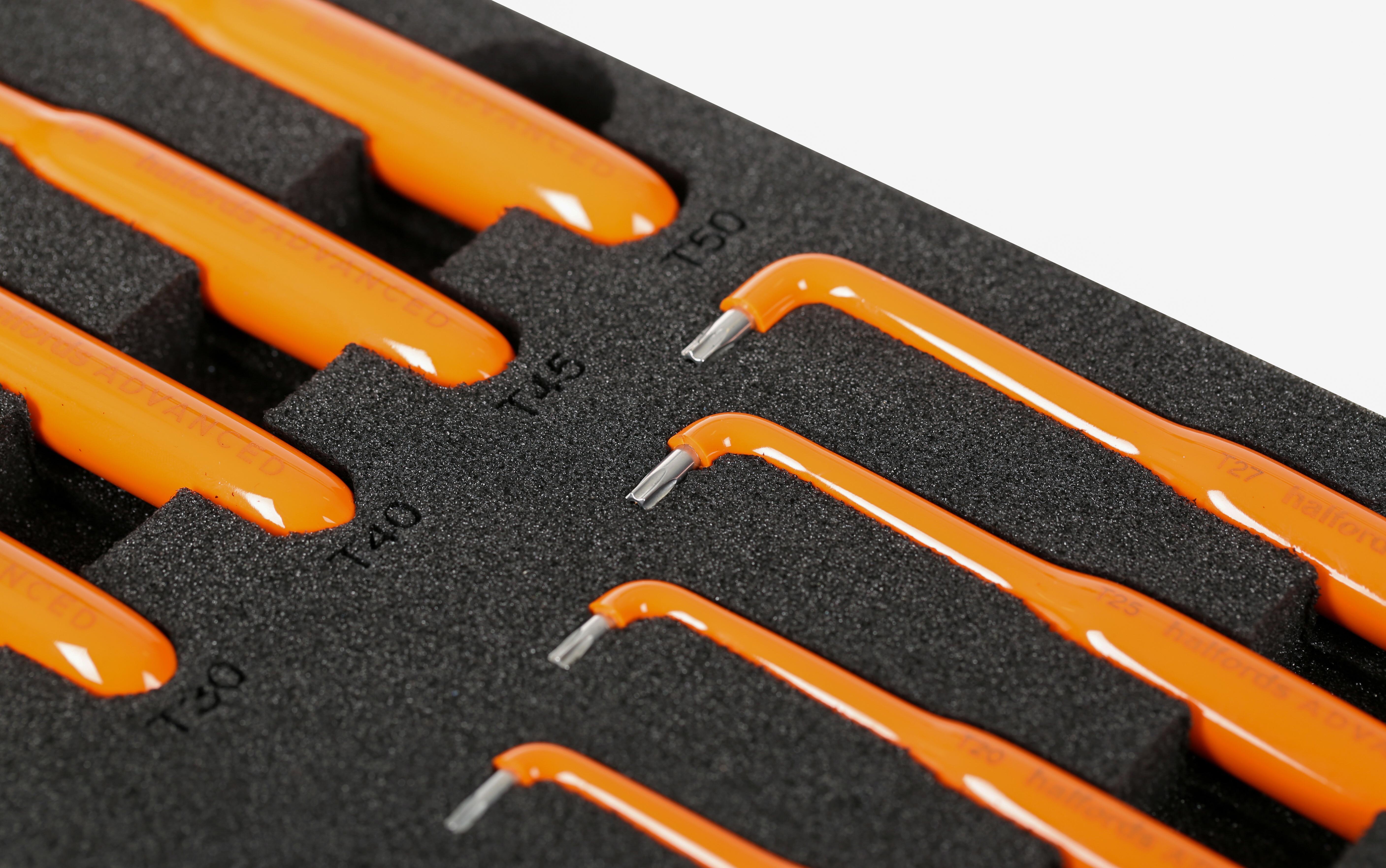 Halfords Advanced EV 1000V Insulated 9 Piece Security Torx Key Set T10-T50