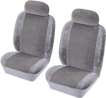 Cosmos Heritage Front Pair Seat Covers Grey Halfords Uk