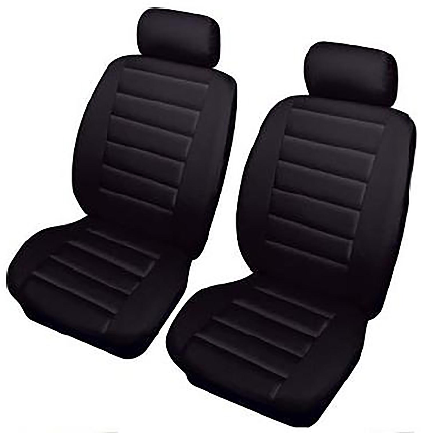 Cosmos Leatherlook Front Pair Seat Covers Black