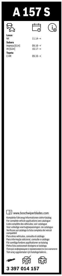 Bosch Aerotwin Wiper Blade Set A157S