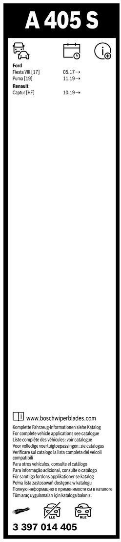 Bosch Aerotwin Wiper Blade Set A405S