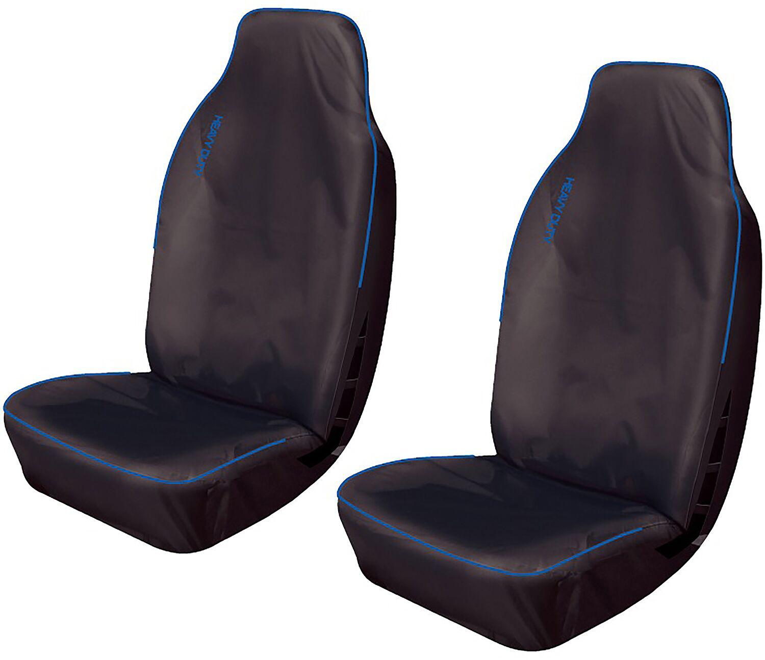 Cosmos Hi Back Extra Front Pair Seat Covers Black/Blue