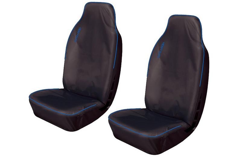 Cosmos Hi Back Extra Front Pair Seat Covers Black/Blue Cosmos Hi Back Extra Front Pair Seat Covers Black/Blue