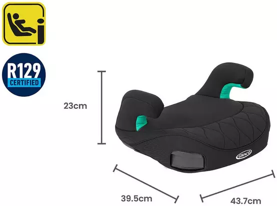 Graco Booster Max R129 ISOFIX Backless Booster Seat Midnight