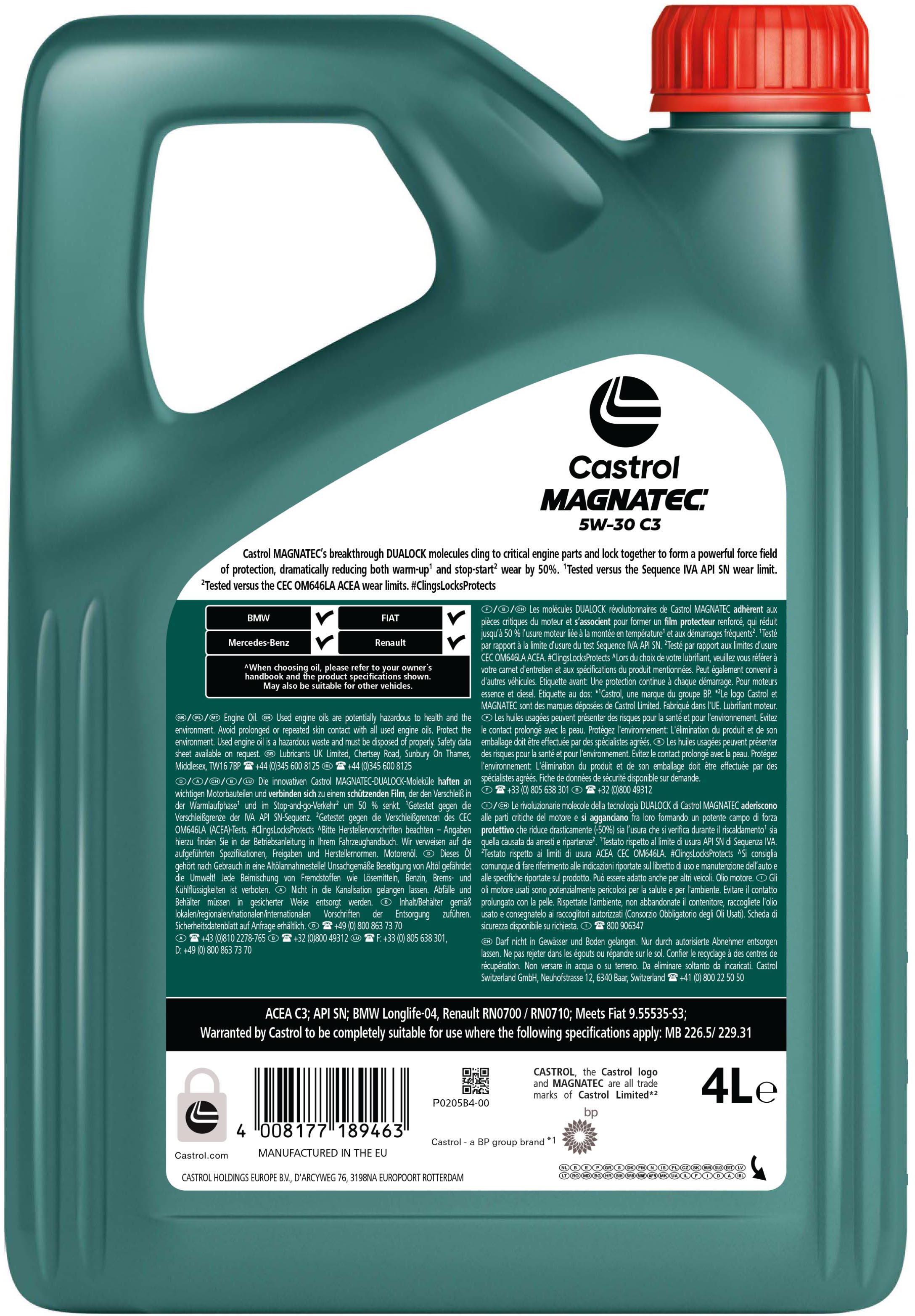 Castrol Magnatec 5w30 C3 Oil 4 Litre Halfords Uk