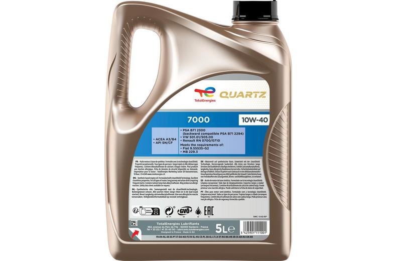 TotalEnergies Quartz 7000 10W/40 5L TotalEnergies Quartz 7000 10W/40 5L