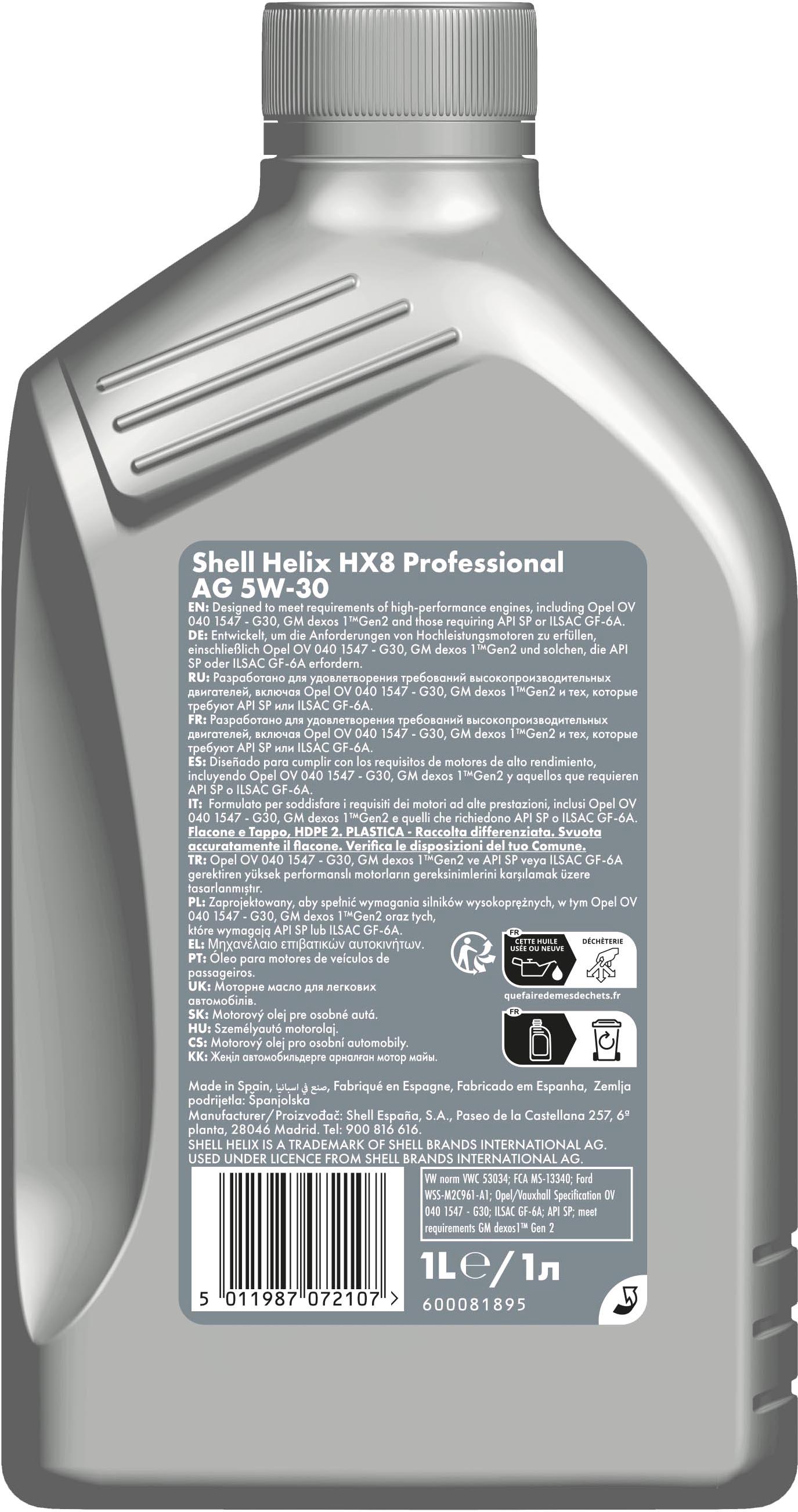 Shell Helix HX8 PRO AG 5W-30 1L
