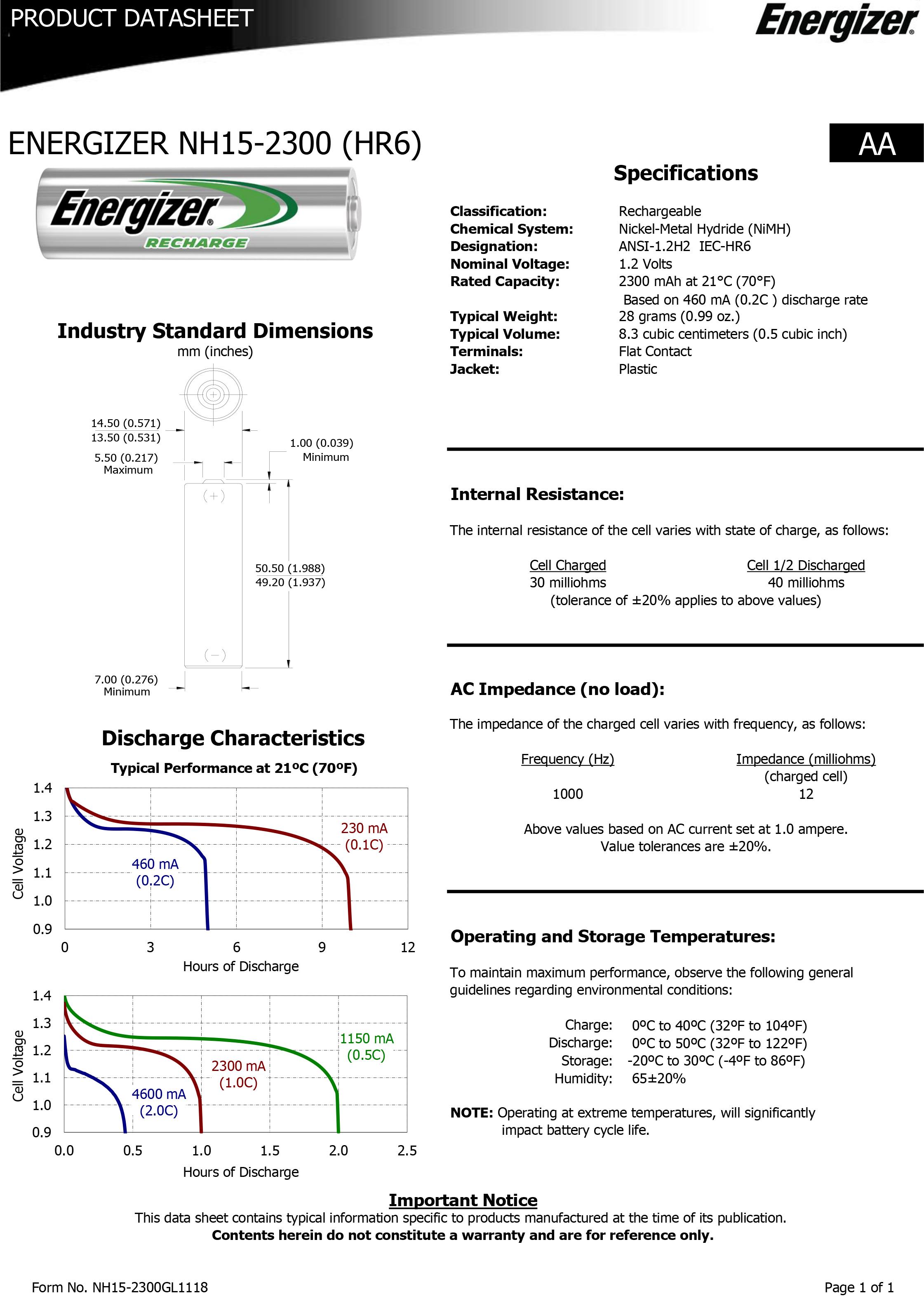 Energizer Rechargeable Extreme AA 2300 mAh 4 Pack