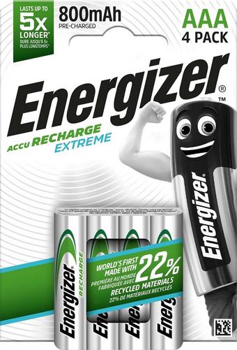 Energizer Rechargeable Extreme AAA 800 mAh 4 Pack