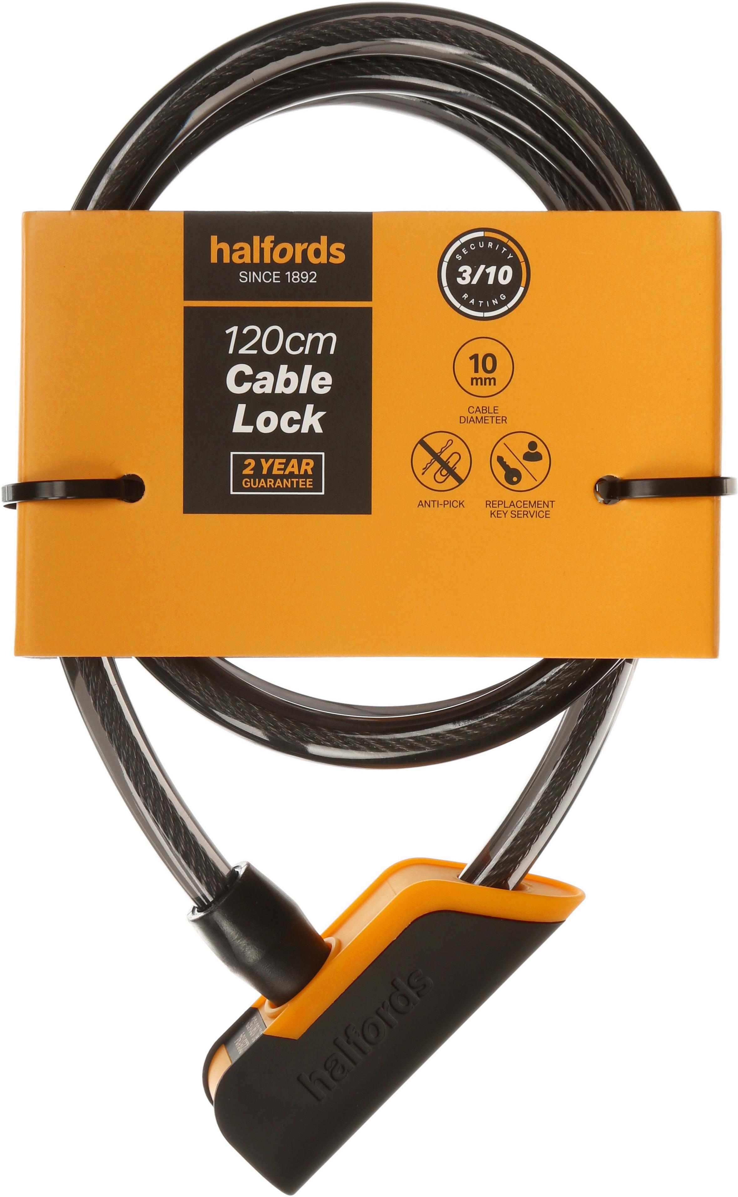 Halfords 120cm Cable Lock - Key