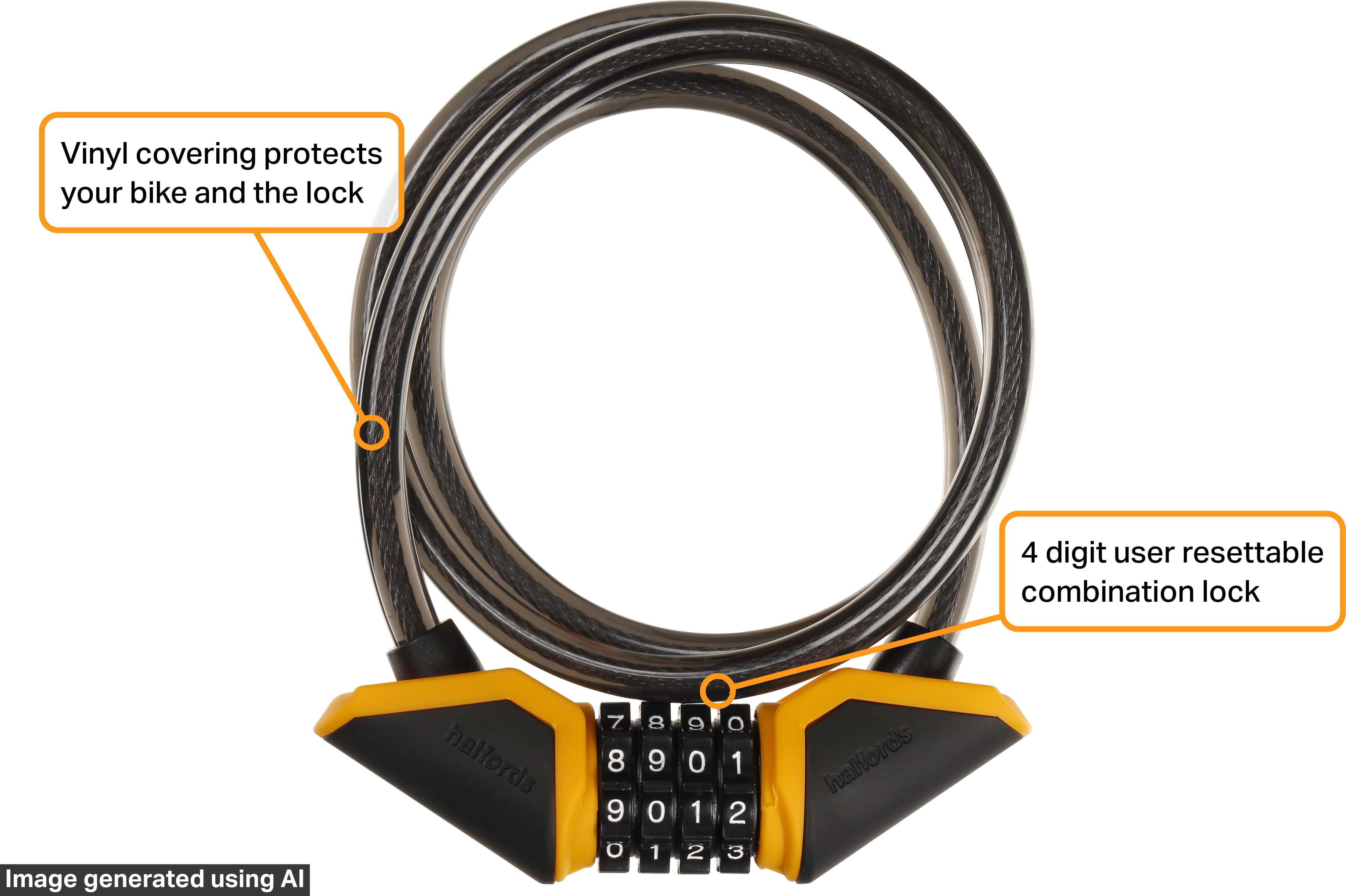 Halfords 120cm Cable Lock - Combination