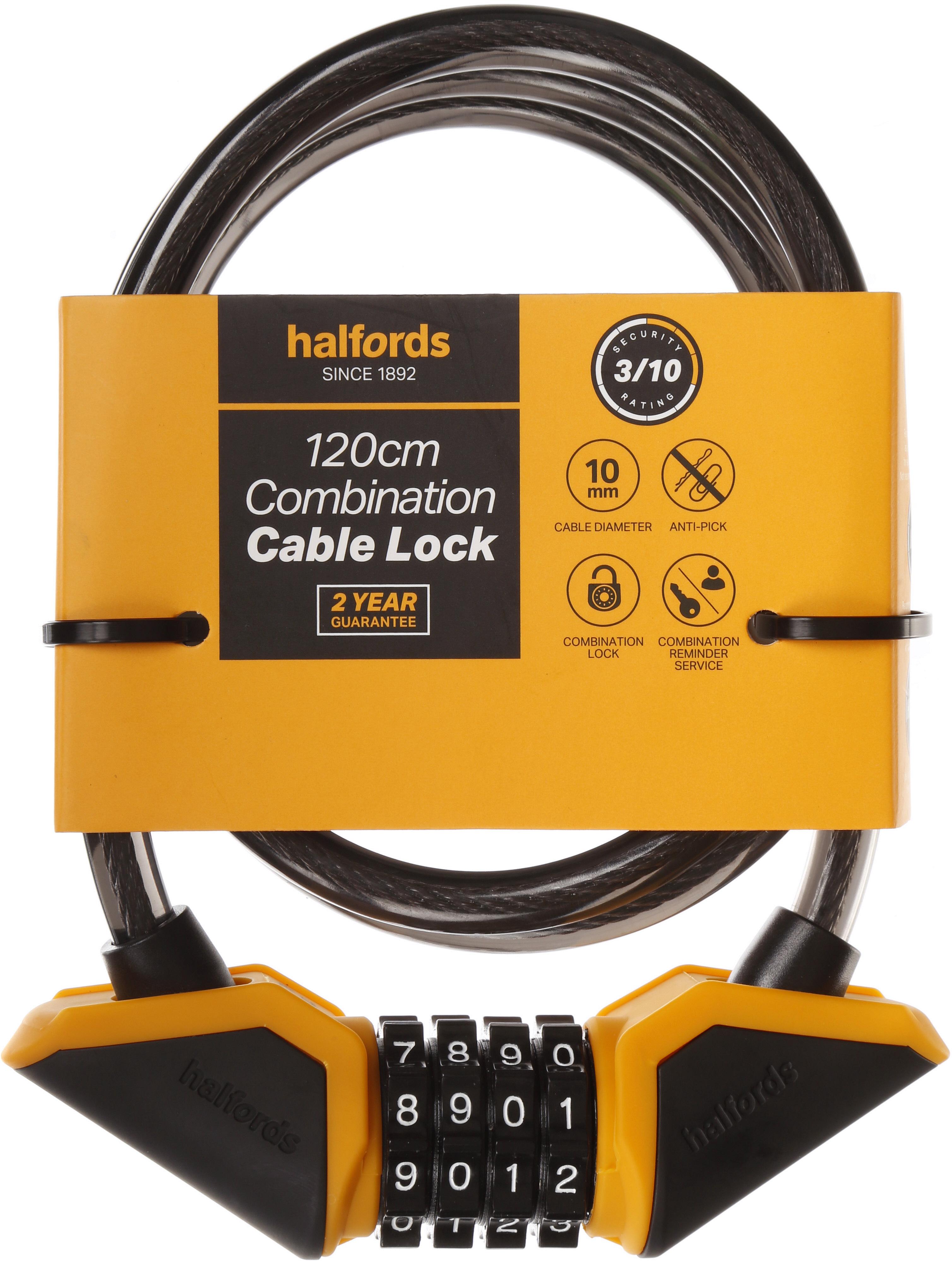 Halfords 120cm Cable Lock - Combination