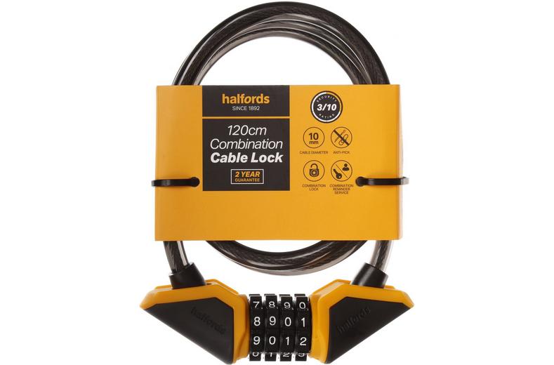 Halfords 120cm Cable Lock - Combination Halfords 120cm Cable Lock - Combination