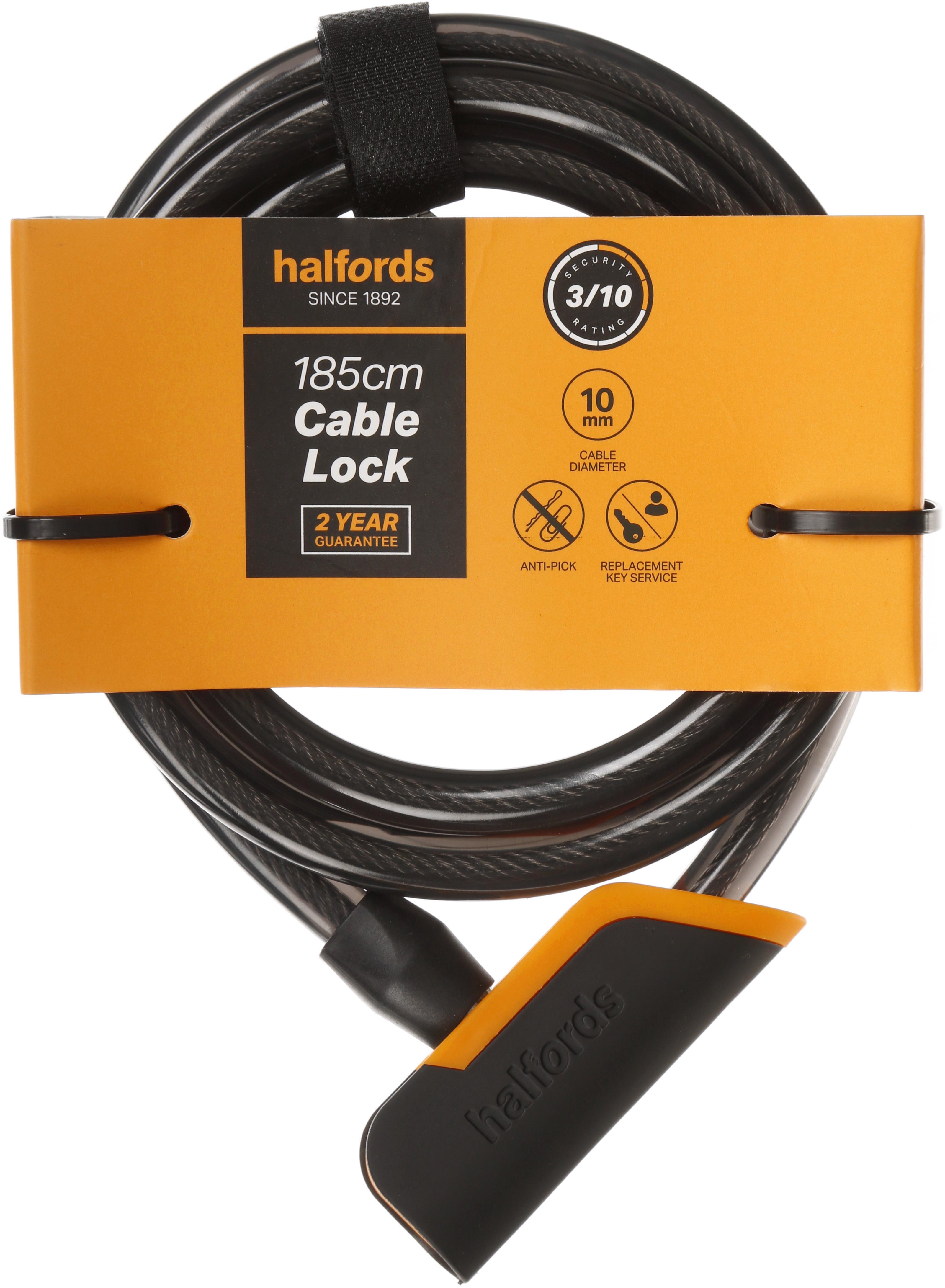 Halfords 185cm Cable Lock - Key