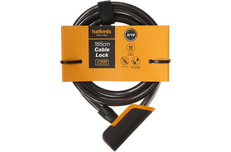 Halfords 185cm Cable Lock - Key Halfords 185cm Cable Lock - Key
